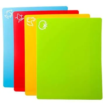 Carrollar Flexible Cutting Board Set of 4 with Icons