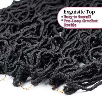 36 Inch New Soft Locs Crochet Hair Faux Locs Crochet Braids Hair 6 Packs/lot Super Long Goddess Locs Dreadlocs Synthetic Hair Extend Pre Looped Natural Soft Locs Braiding Hair for Women (36 Inch, 1B)