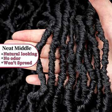 36 Inch New Soft Locs Crochet Hair Faux Locs Crochet Braids Hair 6 Packs/lot Super Long Goddess Locs Dreadlocs Synthetic Hair Extend Pre Looped Natural Soft Locs Braiding Hair for Women (36 Inch, 1B)