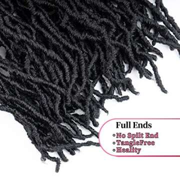 36 Inch New Soft Locs Crochet Hair Faux Locs Crochet Braids Hair 6 Packs/lot Super Long Goddess Locs Dreadlocs Synthetic Hair Extend Pre Looped Natural Soft Locs Braiding Hair for Women (36 Inch, 1B)