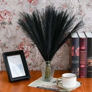 Mandy's 20pcs Black Silk Pampas Grass for Stunning Decor