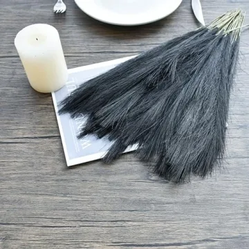 Mandy's 20pcs Black Silk Pampas Grass for Stunning Decor