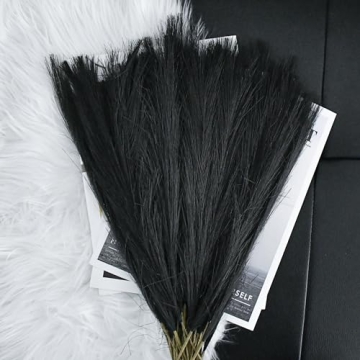 Mandy's 20pcs Black Silk Pampas Grass for Stunning Decor