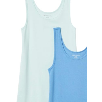 Slim-Fit Tank Tops - Aqua & French Blue, XL Pack of 2