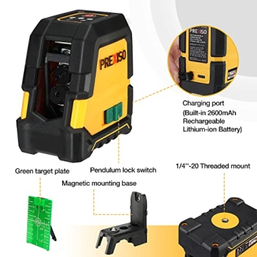 PREXISO Green Laser Level Self-Leveling 100Ft Magnetic Base