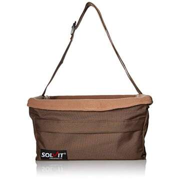 PetSafe Happy Ride Booster Seat - Dog Booster Seat for Cars, Trucks and SUVs - Easy to Adjust Strap - Durable Fleece Liner is Machine Washable and Easy to Clean - Medium, Brown