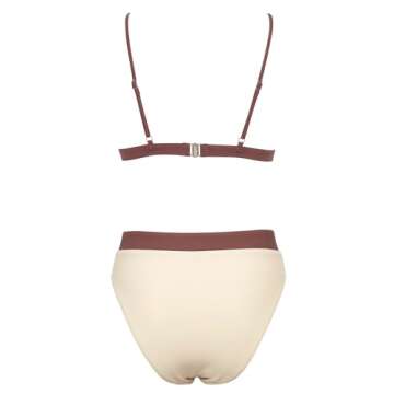 SUUKSESS Women High Waisted High Cut Bikini Sets Sexy Triangle Two Piece Swimsuits Push Up Bathing S...