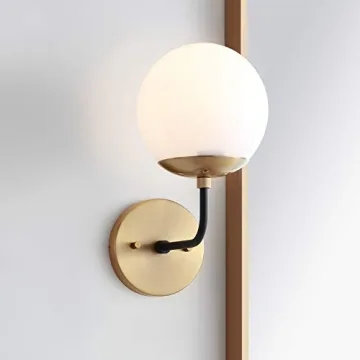 Stylish Safavieh Brass Gold Black Wall Sconce - LED Included