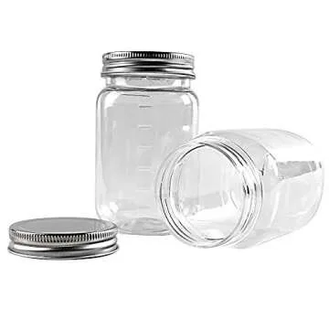 Novelinks 16 Ounce Plastic Jars with Screw Lids - 10 Pack