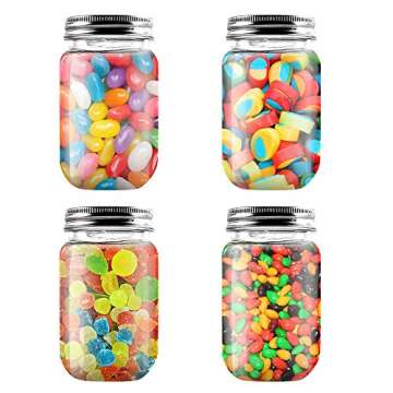 Novelinks 16 Ounce Plastic Jars with Screw Lids - 10 Pack