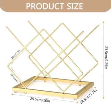 Urban Deco Gold Wine Rack Small Countertop for Cabinets – 5 Wine Holder Countertop Stylish and Compact Small Wine Racks