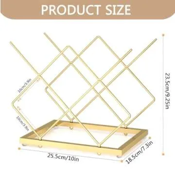 Urban Deco Gold Wine Rack Small Countertop for Cabinets – 5 Wine Holder Countertop Stylish and Compact Small Wine Racks