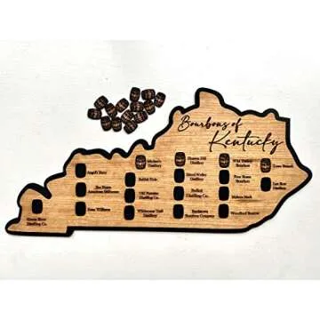 Bourbon Trail Map - Unique Barrel Design Home Decor