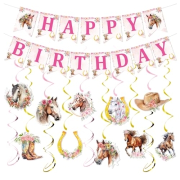Rngmsi Horse Birthday Party Decorations - Captivating Decor for Girls' Celebrations