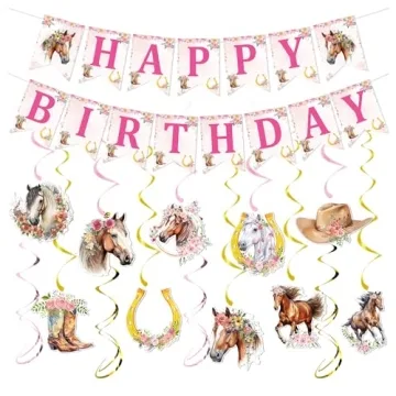 Rngmsi Horse Birthday Party Decorations - Captivating Decor for Girls' Celebrations