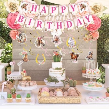 Rngmsi Horse Birthday Party Decorations for Girls