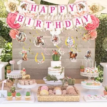 Rngmsi Horse Birthday Party Decorations for Girls