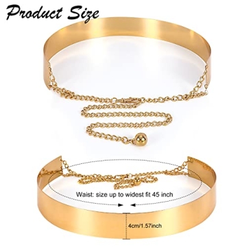 XZQTIVE Women’s Shiny Metal Waist Belt Adjustable & Chic
