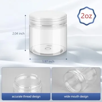 Versatile 2oz Plastic Jars with Lids for Crafts and Beauty