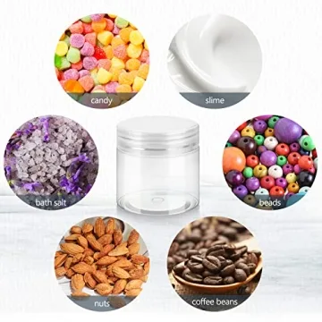 Versatile 2oz Plastic Jars with Lids for Crafts and Beauty