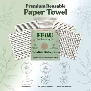 FEBU Swedish Dishcloths | Reusable & Eco-friendly Kitchen Towels