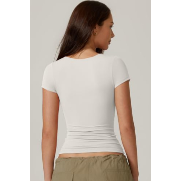QINSEN Women's Short Sleeve Bodysuit - Chic & Comfortable