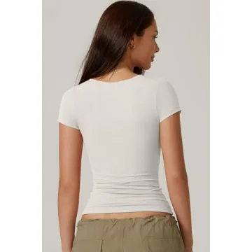 QINSEN Women's Short Sleeve Bodysuit - Chic & Comfortable