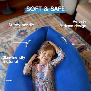 OUTREE Sensory Chair for Kids,60" Includes Electric Air Pump,Inflatable Sensory pod for Children, Sensory Toys for Kids with Autism,Sensory Peapod,Blue