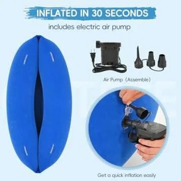 OUTREE Sensory Chair for Kids,60" Includes Electric Air Pump,Inflatable Sensory pod for Children, Sensory Toys for Kids with Autism,Sensory Peapod,Blue