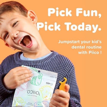 Piico Kids Floss Picks Fun Unflavored Dental Hygiene 80 Count