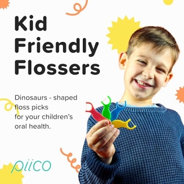 Piico Kids Floss Picks Fun Unflavored Dental Hygiene 80 Count