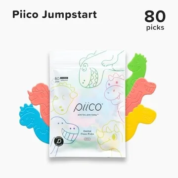 Piico Kids Floss Picks Fun Unflavored Dental Hygiene 80 Count