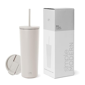 Insulated Tumbler with Lid and Straw - 24oz