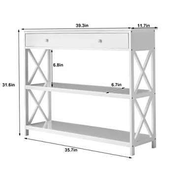 MELLCOM Console Table - 3 Tiered Entryway Furniture