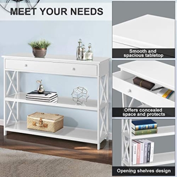 MELLCOM Console Table - 3 Tiered Entryway Furniture