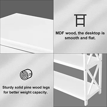 MELLCOM Console Table - 3 Tiered Entryway Furniture