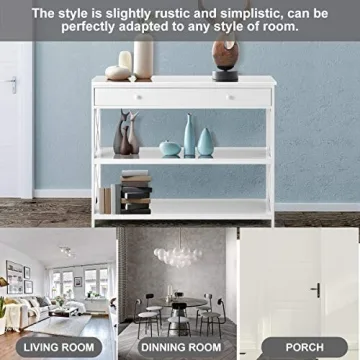 MELLCOM Console Table - 3 Tiered Entryway Furniture