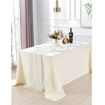 Dololoo 13Ft Cheesecloth Table Runner 35 x 157 Inches Gauze Vintage Table Runner Boho Rustic Decorat...