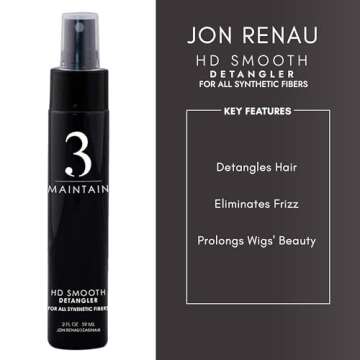 Jon Renau HD Smooth Detangler – Wig Detangler Spray for Synthetic Wigs & Hair, Travel-Size, 2 Ounces