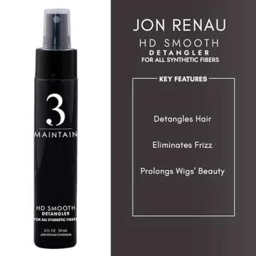 Jon Renau HD Smooth Detangler – Wig Detangler Spray for Synthetic Wigs & Hair, Travel-Size, 2 Ounces