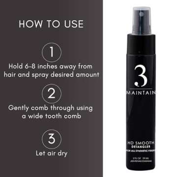 Jon Renau HD Smooth Detangler – Wig Detangler Spray for Synthetic Wigs & Hair, Travel-Size, 2 Ounces