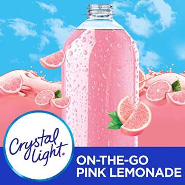 Crystal Light Pink Lemonade Drink Mix (30 Packets, 3 Boxes of 10)