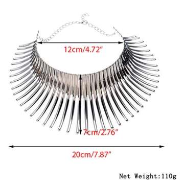 Statement Collar Choker Necklace African Canine Tooth Shape Fringe Necklace for Women Fashion Jewelry Accessories