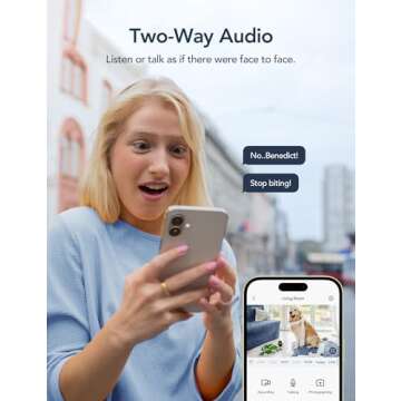 GNCC 2K Security Camera Indoor 360° WiFi Cameras for Home Security with Motion Detection, Pet/Dog/Baby Camera with Phone app, Baby Monitor&Night Vision, TF/Cloud Storage, Black (2.4Ghz WiFi)