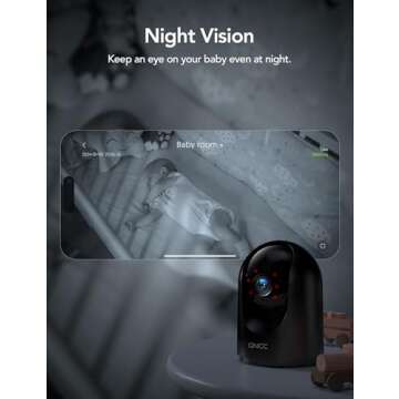 GNCC 2K Security Camera Indoor 360° WiFi Cameras for Home Security with Motion Detection, Pet/Dog/Baby Camera with Phone app, Baby Monitor&Night Vision, TF/Cloud Storage, Black (2.4Ghz WiFi)