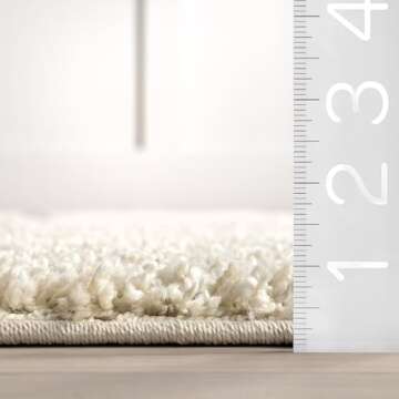 nuLOOM Carolyn Modern Shag Area Rug - 8x10 Shag Area Rug Transitional Cream Rugs for Living Room Bedroom Dining Room Nursery