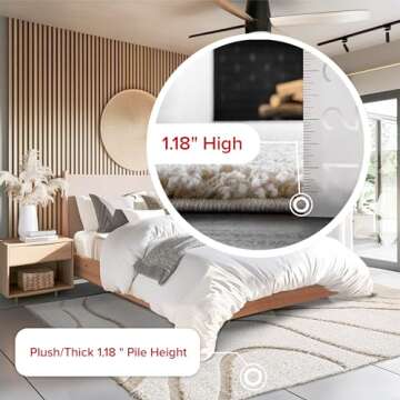 nuLOOM Carolyn Modern Shag Area Rug - 8x10 Shag Area Rug Transitional Cream Rugs for Living Room Bedroom Dining Room Nursery