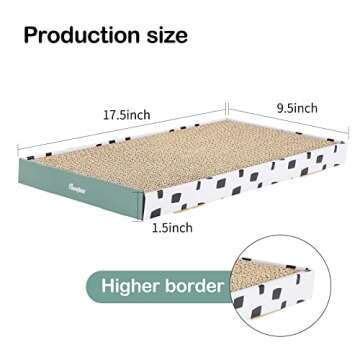 PAWSFANS Cat Scratcher Cardboard Scratch Pad with Box Durable Corrugate Scratching Board Kitty Sofa ...