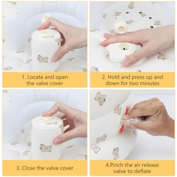 EKEPE Inflatable Baby Seat for Babies 3 Months & Up, Baby Floor Seats for Sitting Up, Baby Seats for Infants, Blow Up Baby Chair with Built in Air Pump - Bear