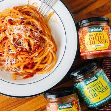 Homiah Sambal Chili Crunch, Shrimp, Large 9oz Jar - Less Oil Low Sodium Gluten Free Non-GMO, Sambal Oelek Chili Paste, Shrimp Paste, Crispy Chili Crunch Topping – Mild